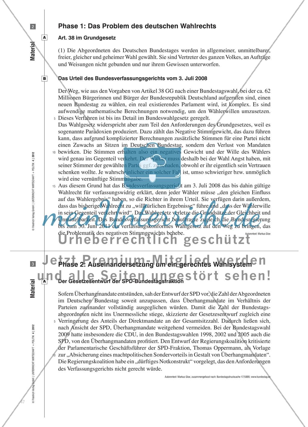 Wahlrecht in der Gerechtigkeitsfalle - Politikzyklus als Analysemodell für den Politikunterricht Preview 4