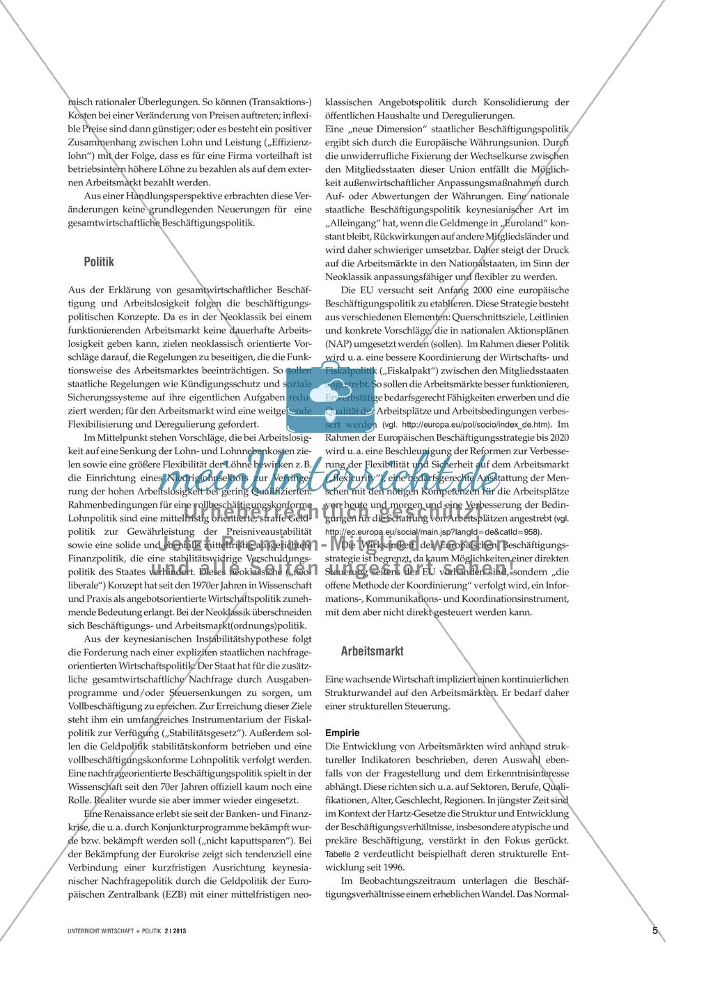 Beschäftigung und Arbeitsmarkt - Empirie, Theorie, Politik Preview 4