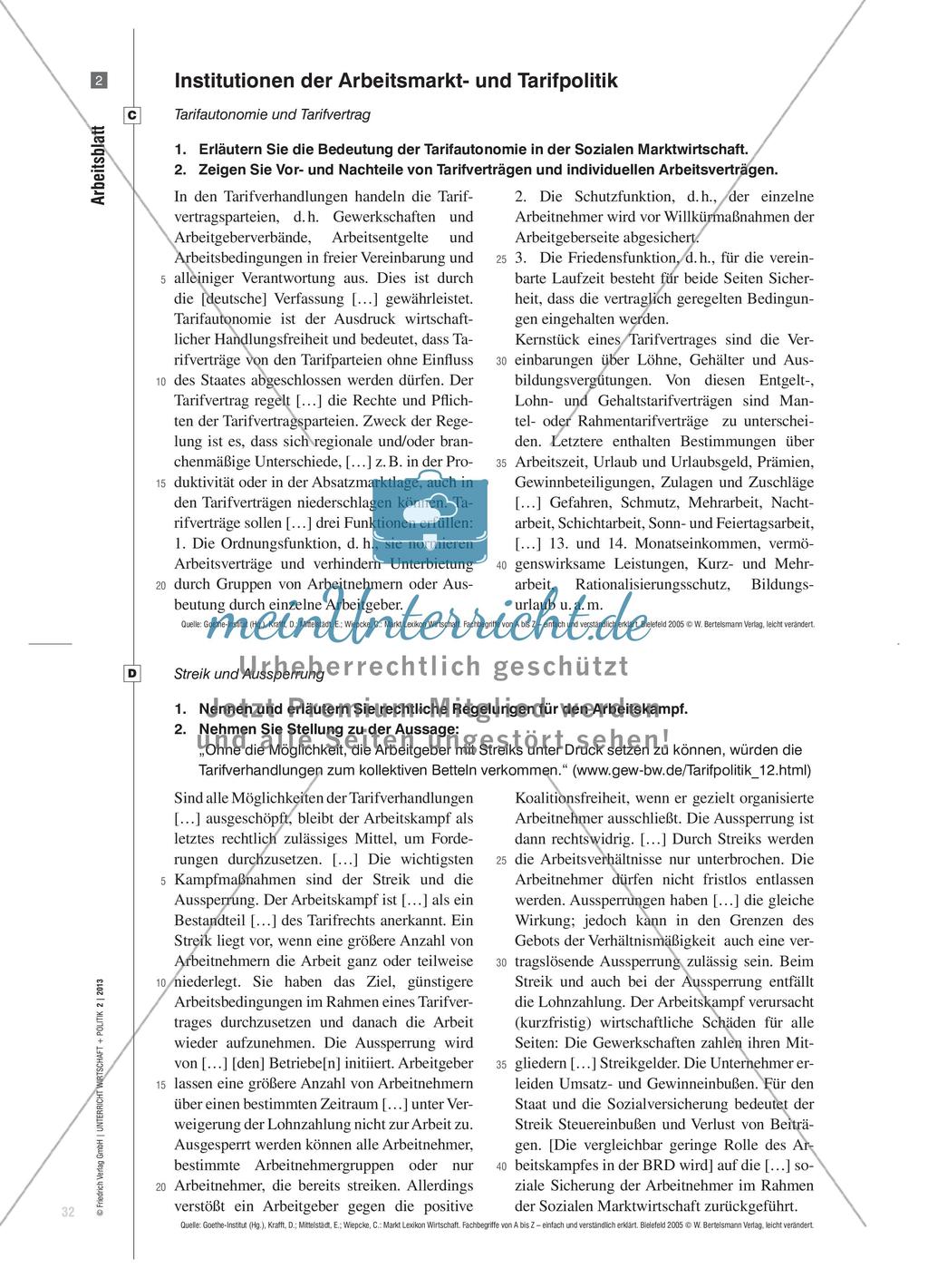 Institutionen der Arbeitsmarkt- und Tarifpolitik - Die Insider-Outsider-Problematik und die Legitimität der Tarifparteien Preview 5
