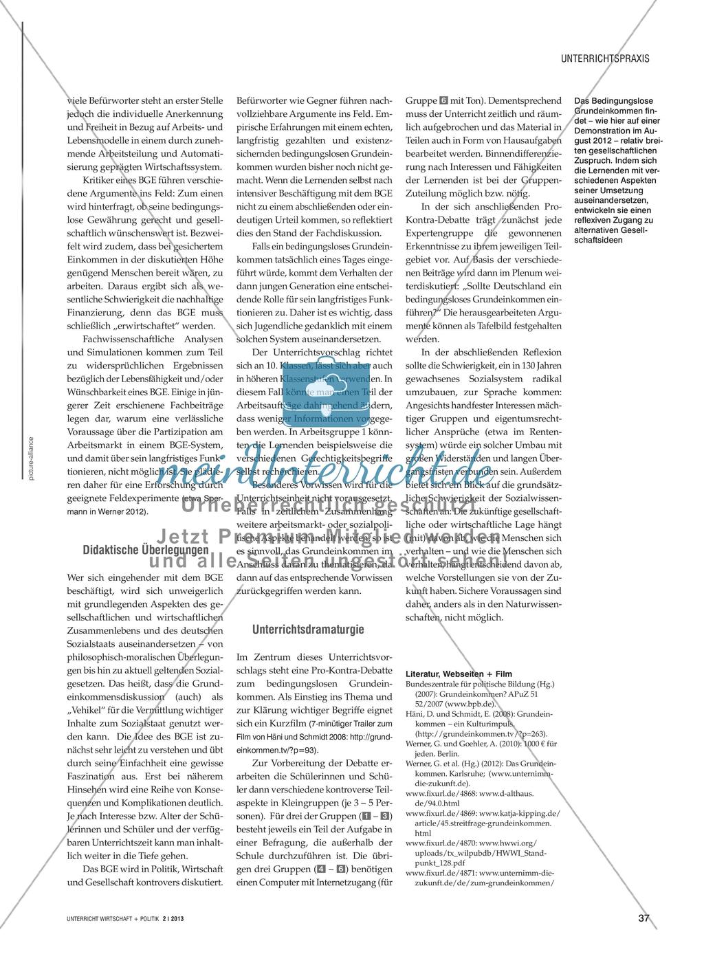 Eine tragfähige Alternative? - Pro-Kontra-Debatte zum bedingungslosen Grundeinkommen Preview 2