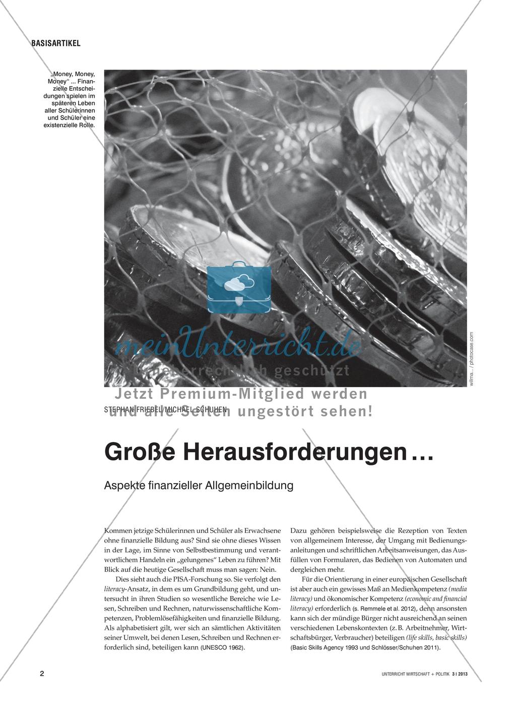Große Herausforderungen … - Aspekte finanzieller Allgemeinbildung Preview 1