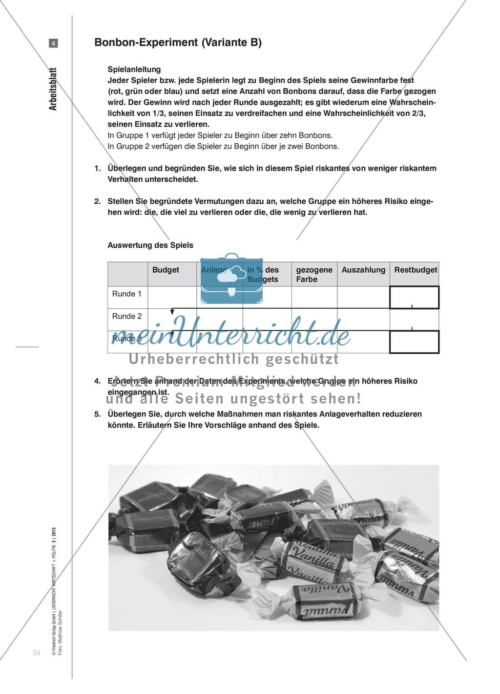 Anlegerverhalten am Finanzmarkt - Erkenntnisse der experimentellen Wirtschaftsforschung im Unterricht Preview 9