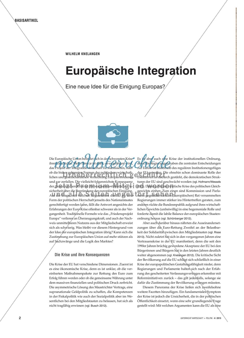 Europäische Integration - Eine neue Idee für die Einigung Europas? Preview 1