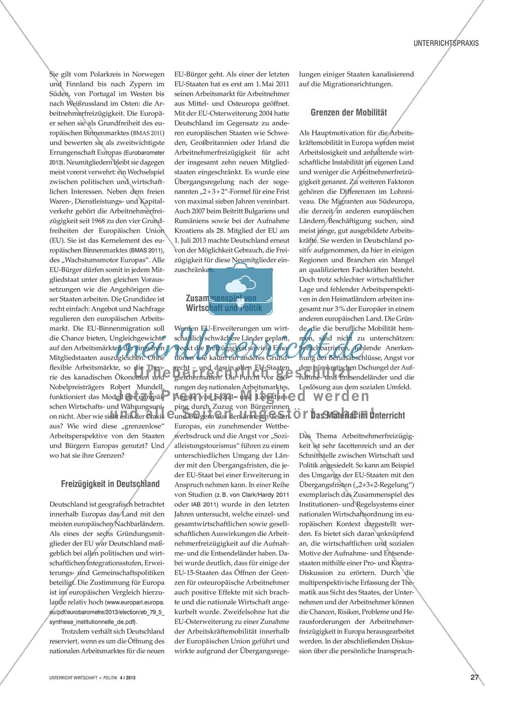 Freizügigkeit in Europa - Potenziale und Grenzen der Arbeitnehmerfreizügigkeit in der EU Preview 2