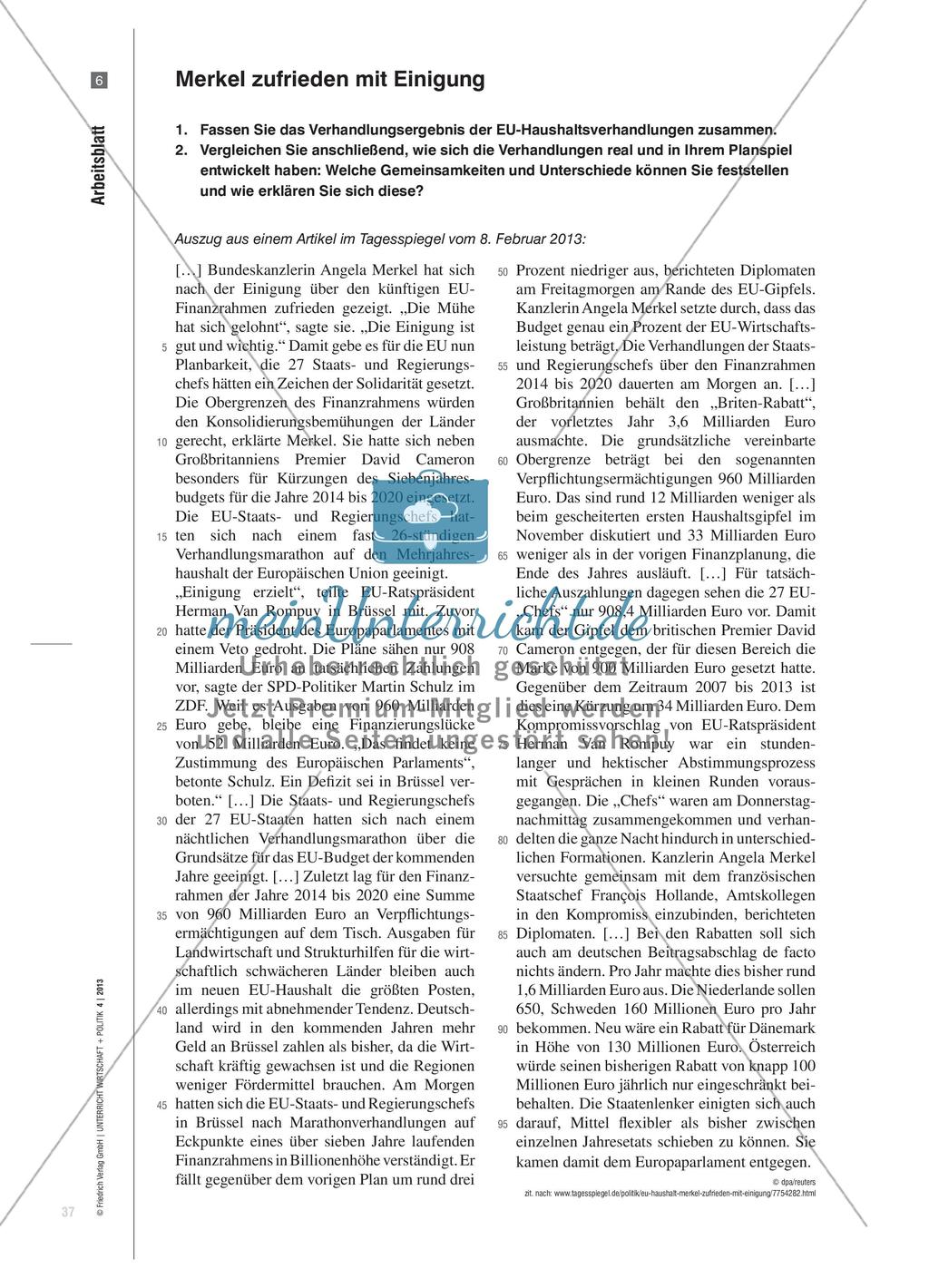„Das bisschen Haushalt macht sich von allein“? - Ein Planspiel zum europäischen Finanzrahmen 2014 – 2020 Preview 6
