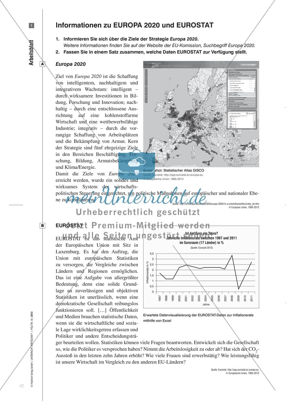 Europa 2020 - Statistische Daten EUROSTATs selbstentdeckend visualisieren, interpretieren und bewerten Preview 5