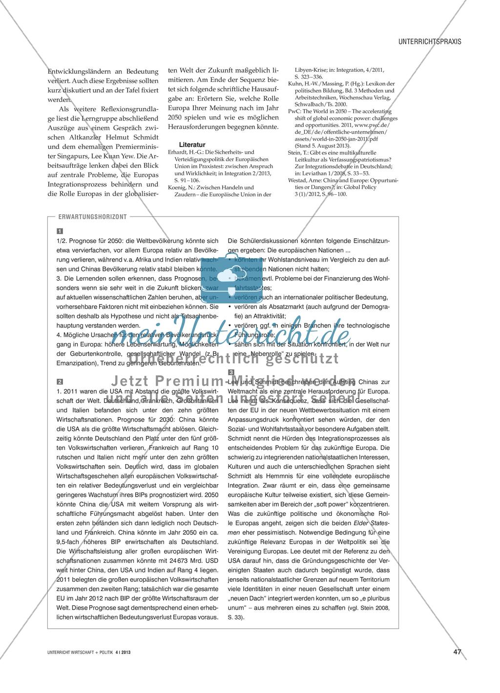 Die globale Rolle Europas - Herausforderungen und Probleme für Europa im Zeitalter der Globalisierung Preview 2