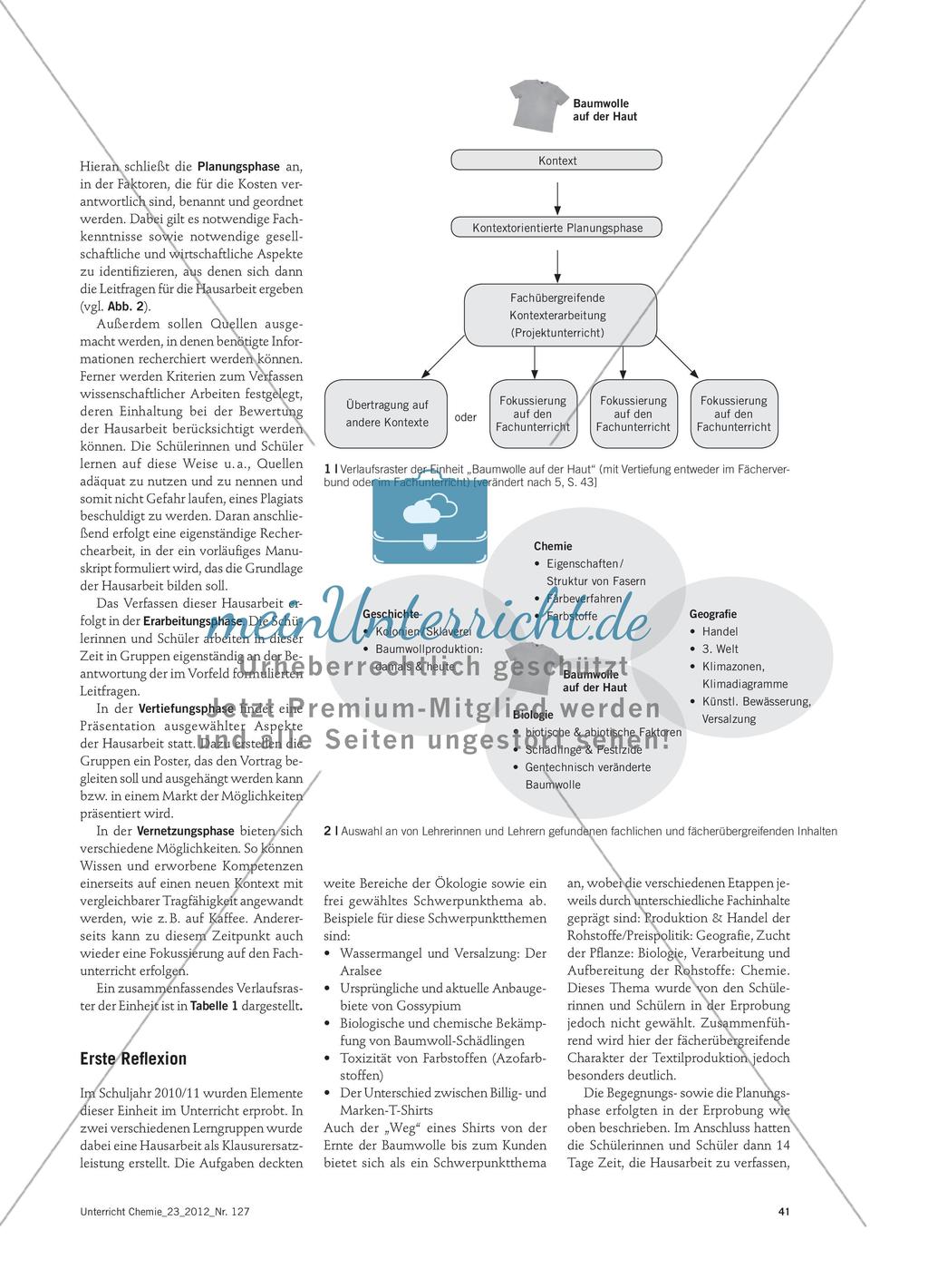 Baumwolle auf der Haut - Ein fächerübergreifendes Projekt für die Profiloberstufe Preview 2