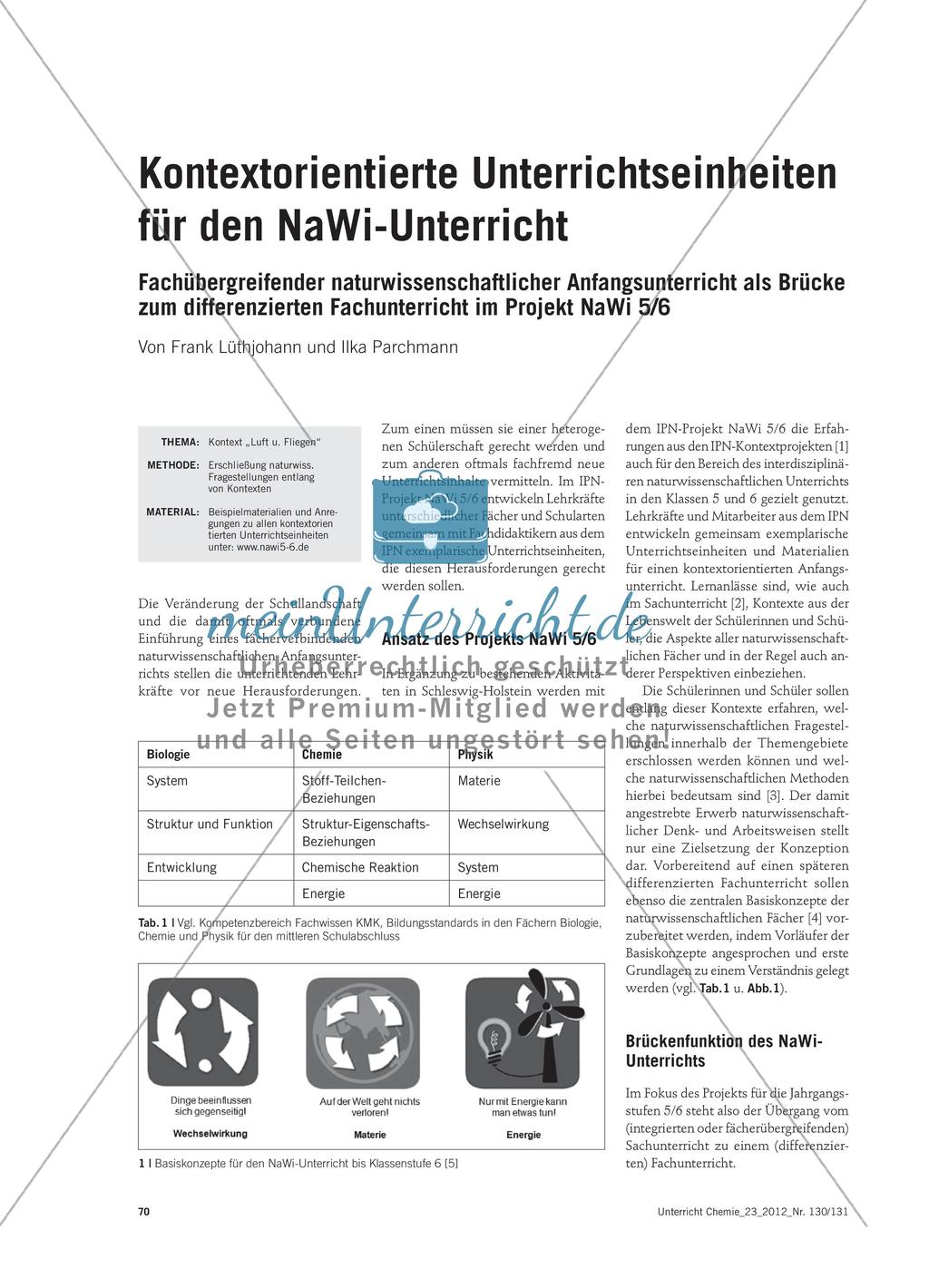 Kontextorientierte Unterrichtseinheiten für den NaWi-Unterricht Preview 1