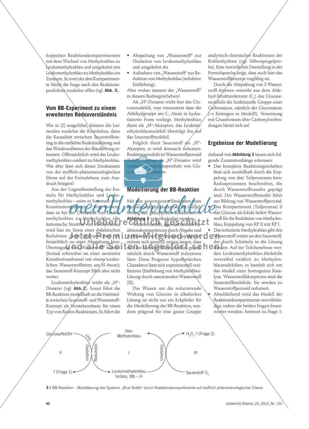 Vom „Blue Bottle“ zum Baumannschen Versuch - Didaktische Analyse von Modellversuchen zur Biokatalyse Preview 2