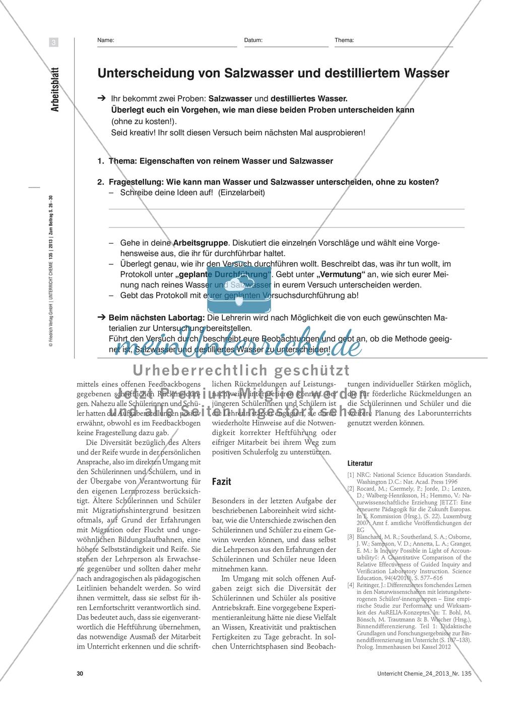 Diversität beim Forschenden Lernen - Berücksichtigung von Migration und Alter im Chemieunterricht Preview 5