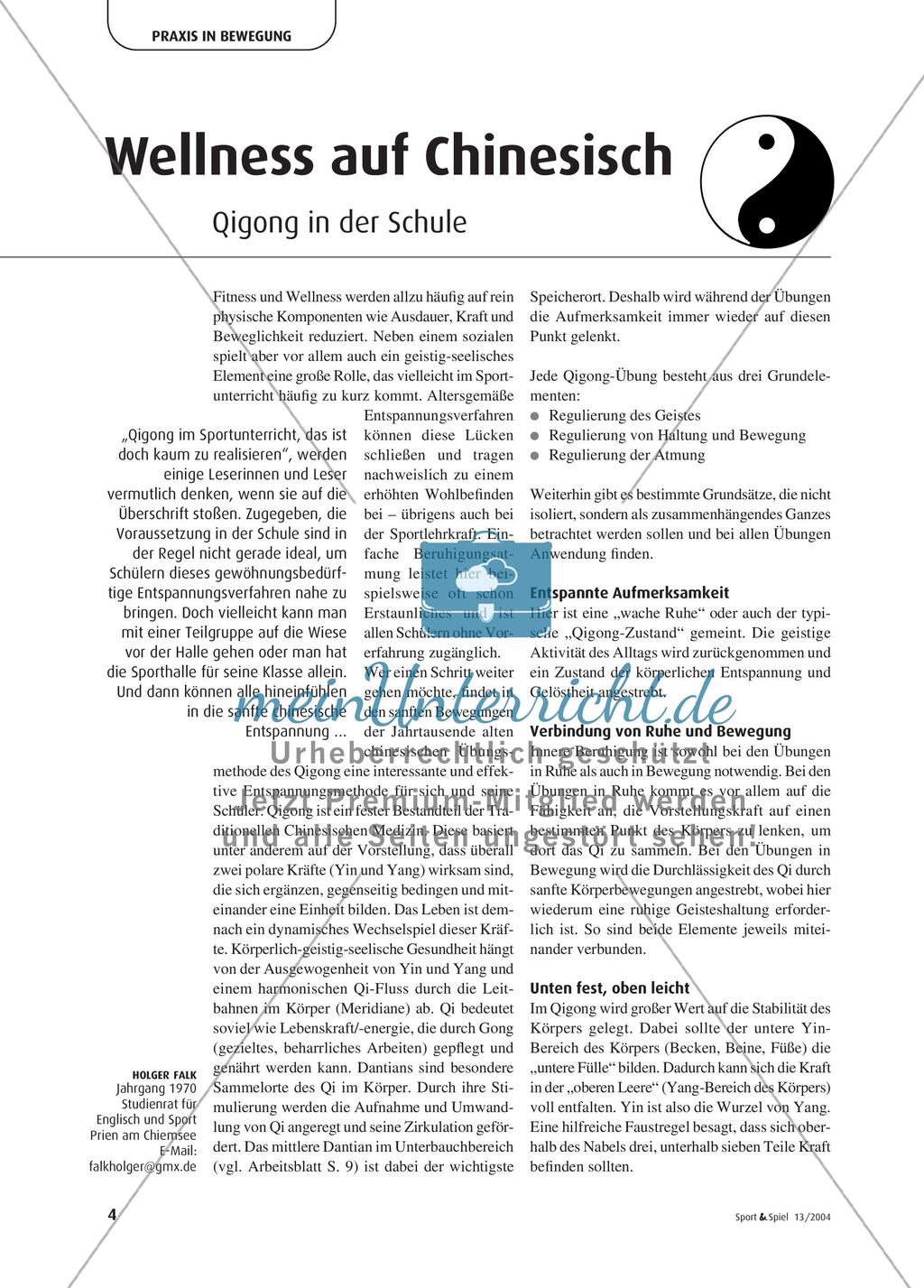 Wellness auf Chinesisch - Qigong in der Schule Preview 1
