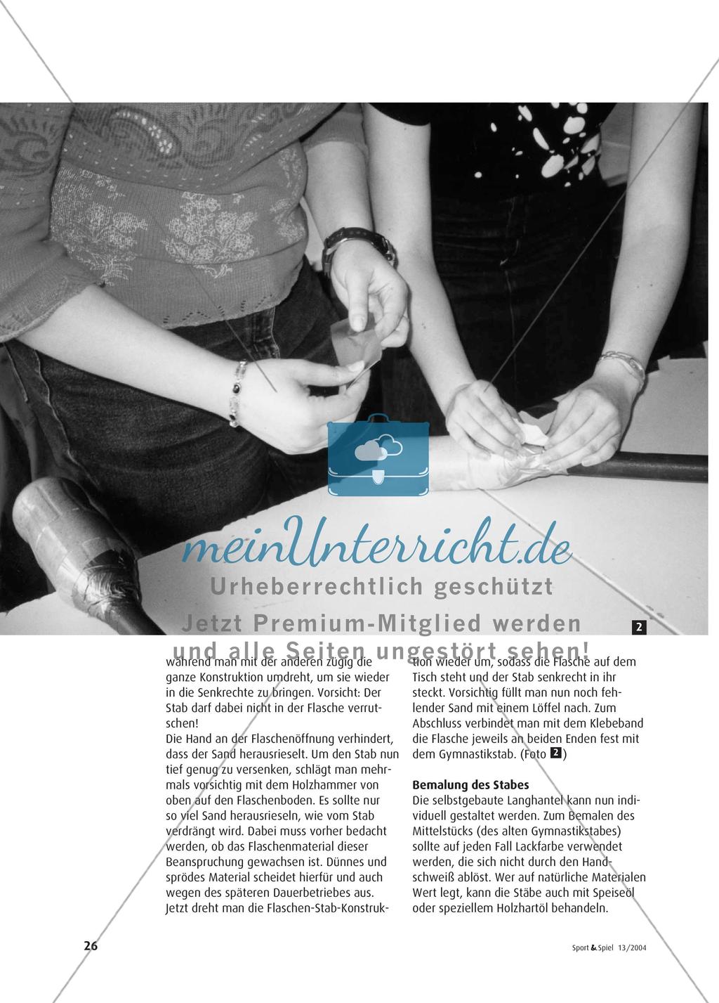 Krafttraining im Unterricht - Mit der selbstgebauten Langhantel an sich arbeiten Preview 3