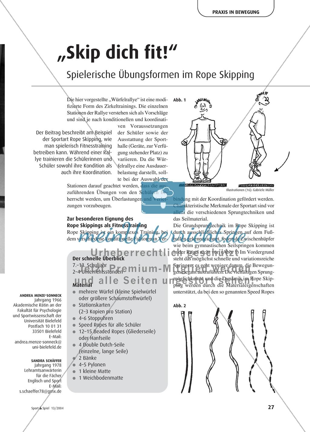 „Skip dich fit“ - Spielerische Übungsformen im Rope Skipping Preview 1