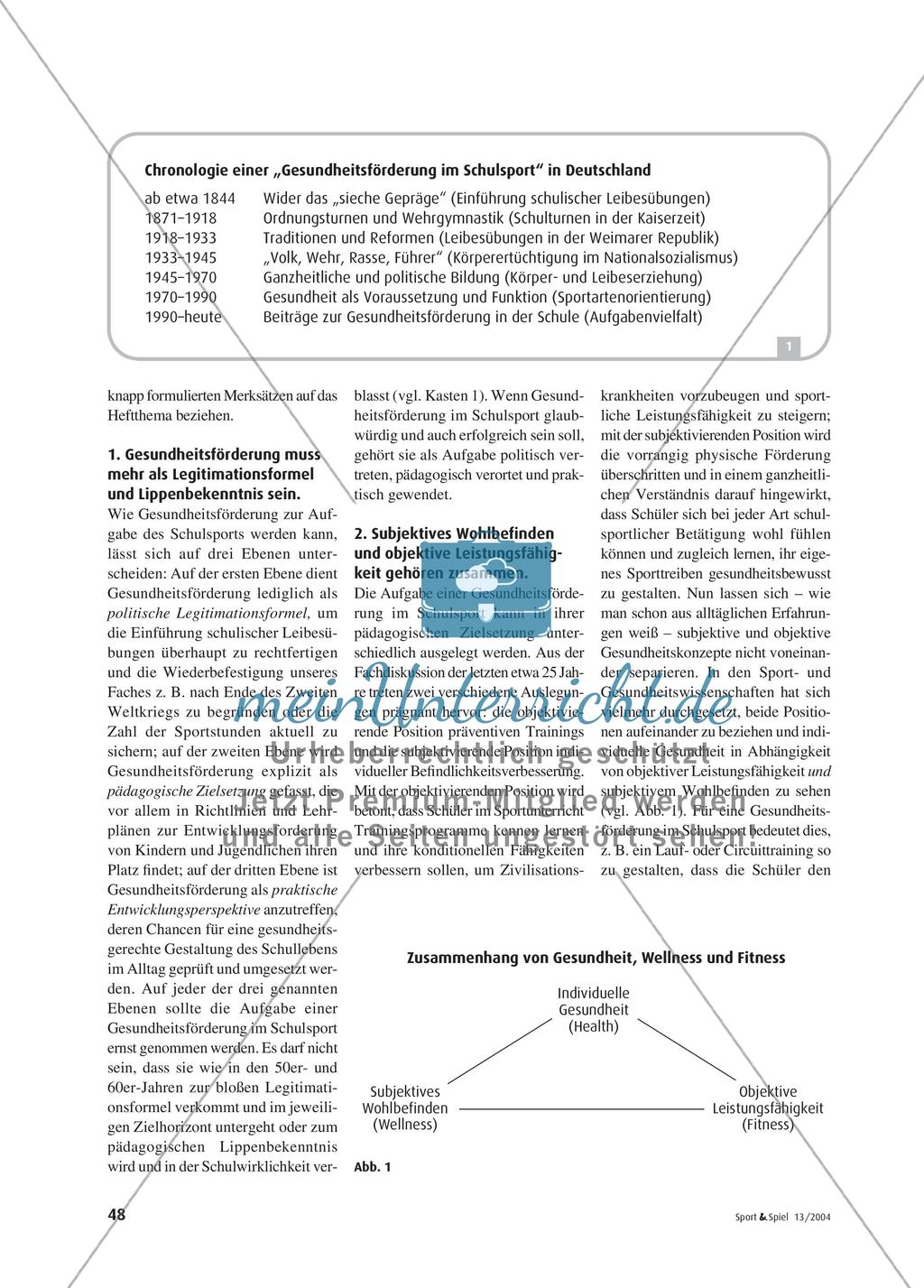 Gesundheitsförderung als Aufgabe des Schulsports - Fachdidaktische Notizen zu Wellness & Fitness Preview 2