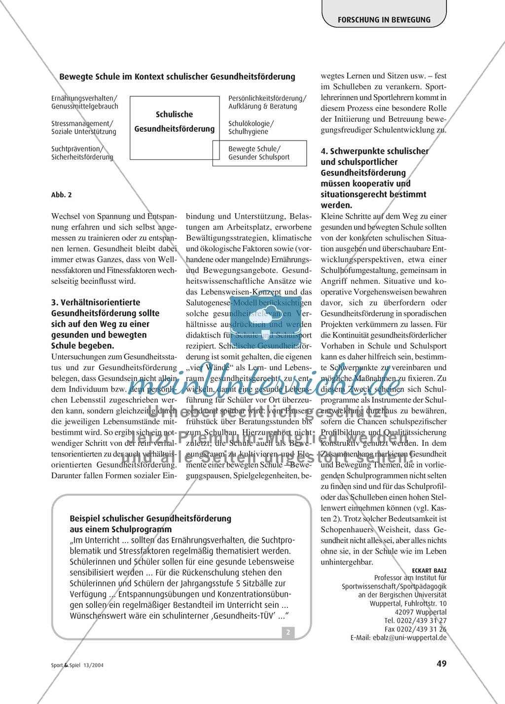 Gesundheitsförderung als Aufgabe des Schulsports - Fachdidaktische Notizen zu Wellness & Fitness Preview 3