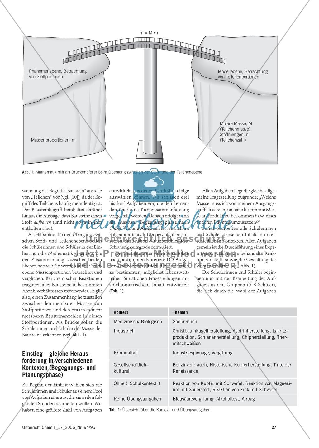 Bausteine und Stoffportionen - Erste quantitative Betrachtungen chemischer Reaktionen Preview 2