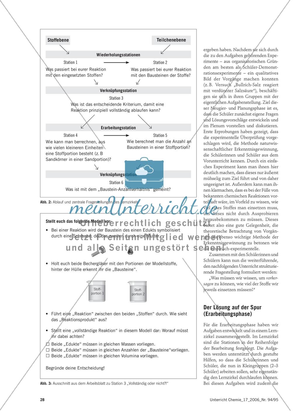 Bausteine und Stoffportionen - Erste quantitative Betrachtungen chemischer Reaktionen Preview 3