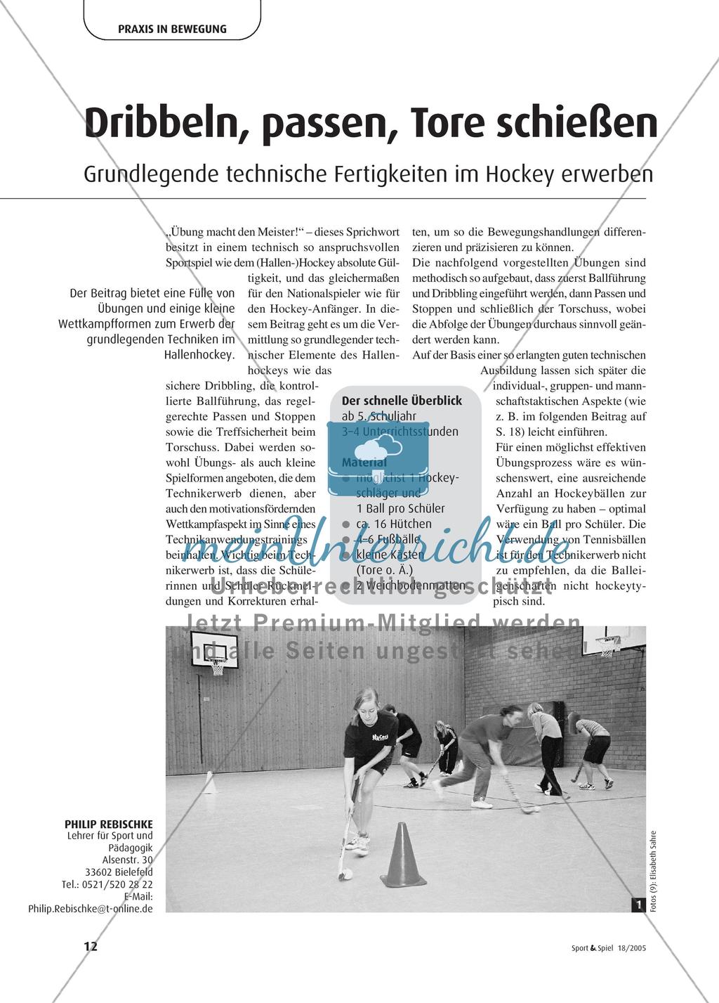 Dribbeln, passen, Tore schießen - Grundlegende technische Fertigkeiten im Hockey Preview 1