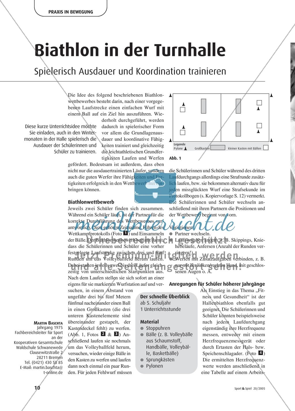 Biathlon in der Turnhalle - Spielerisch Ausdauer und Koordination trainieren Preview 1