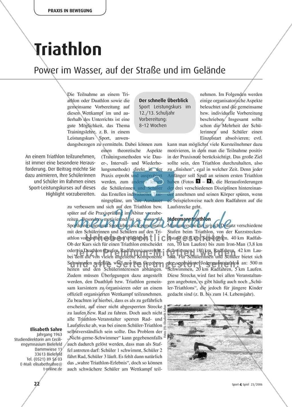 Triathlon - Power im Wasser, auf der Straße und im Gelände Preview 1