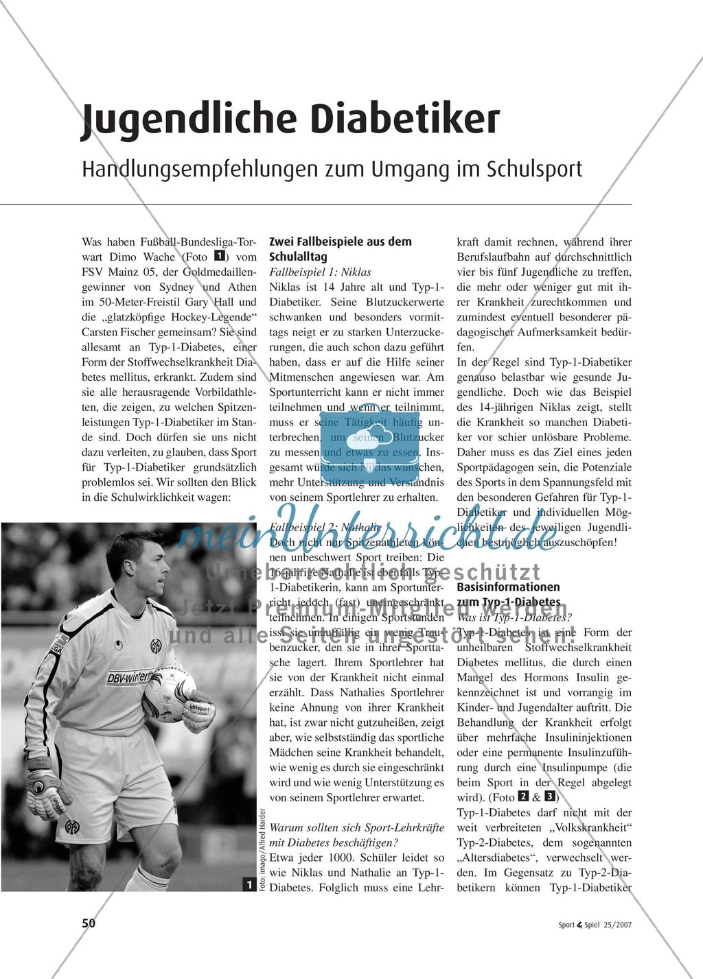 Jugendliche Diabetiker - Handlungsempfehlungen zum Umgang im Schulsport Preview 1