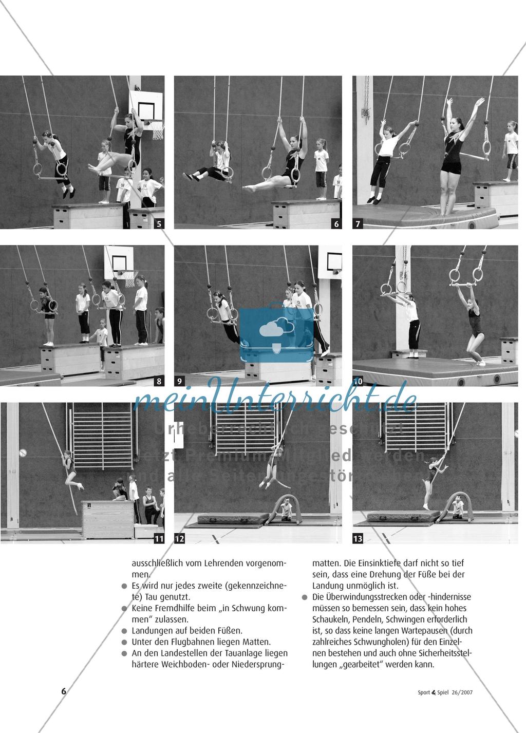 Durch die Sporthalle fliegen - Erste Kunststücke an Ringen und Trapezen lernen Preview 3