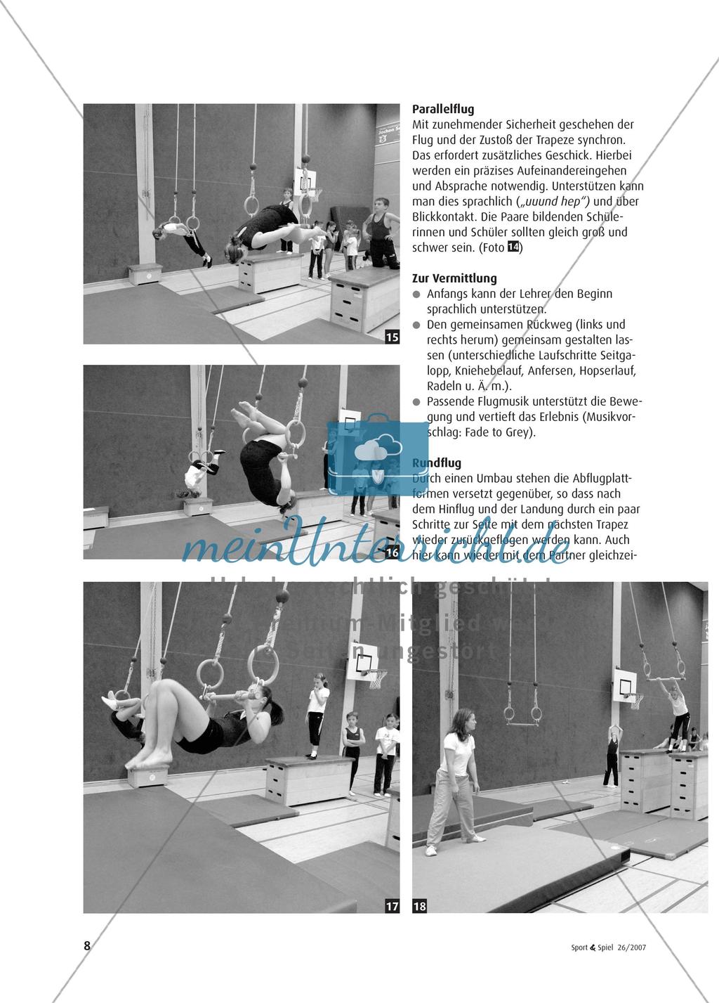 Durch die Sporthalle fliegen - Erste Kunststücke an Ringen und Trapezen lernen Preview 5