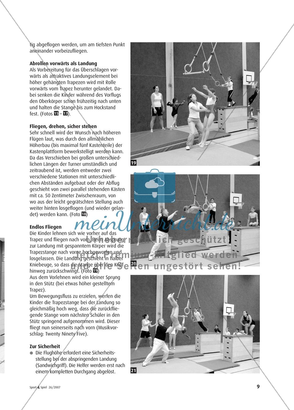 Durch die Sporthalle fliegen - Erste Kunststücke an Ringen und Trapezen lernen Preview 6