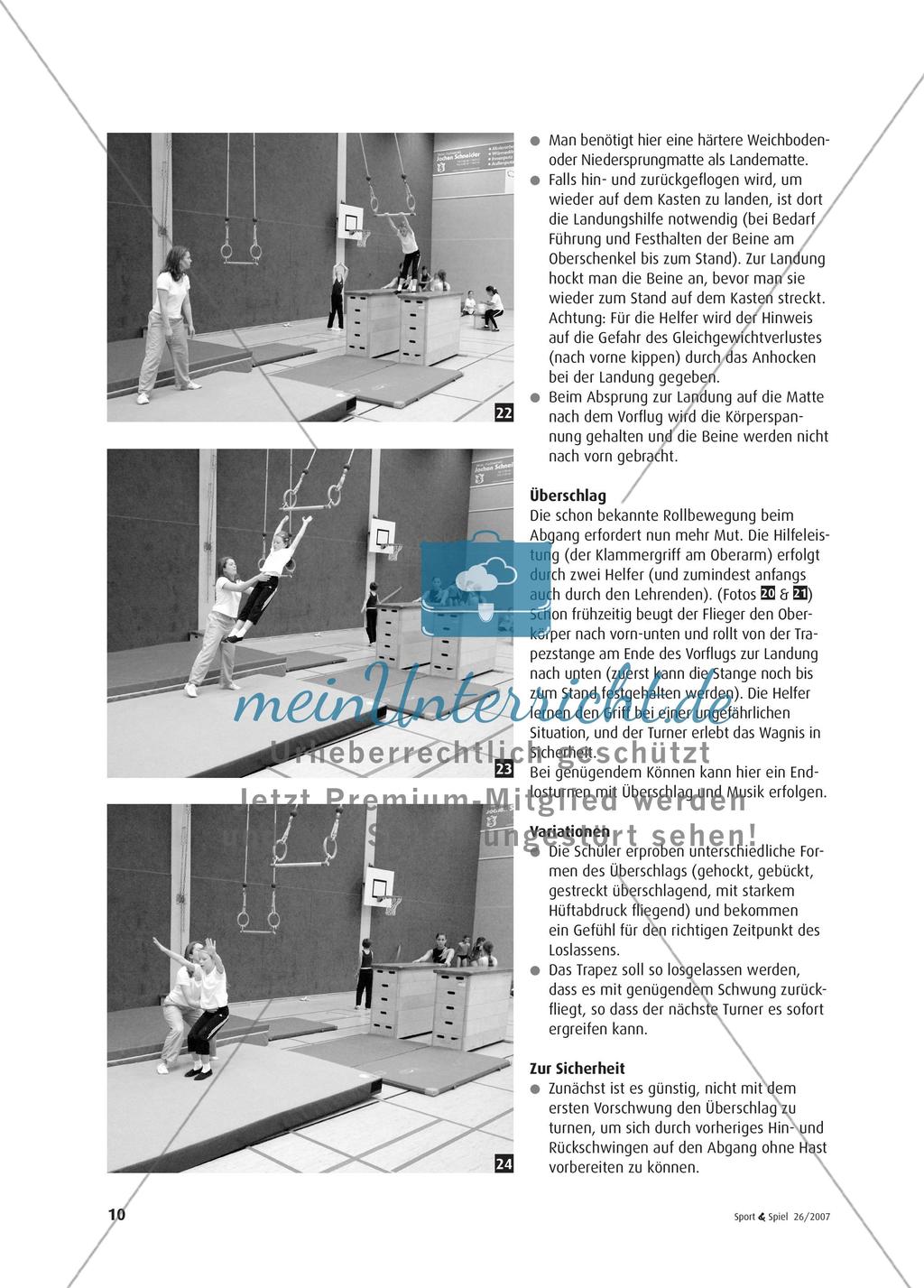 Durch die Sporthalle fliegen - Erste Kunststücke an Ringen und Trapezen lernen Preview 7