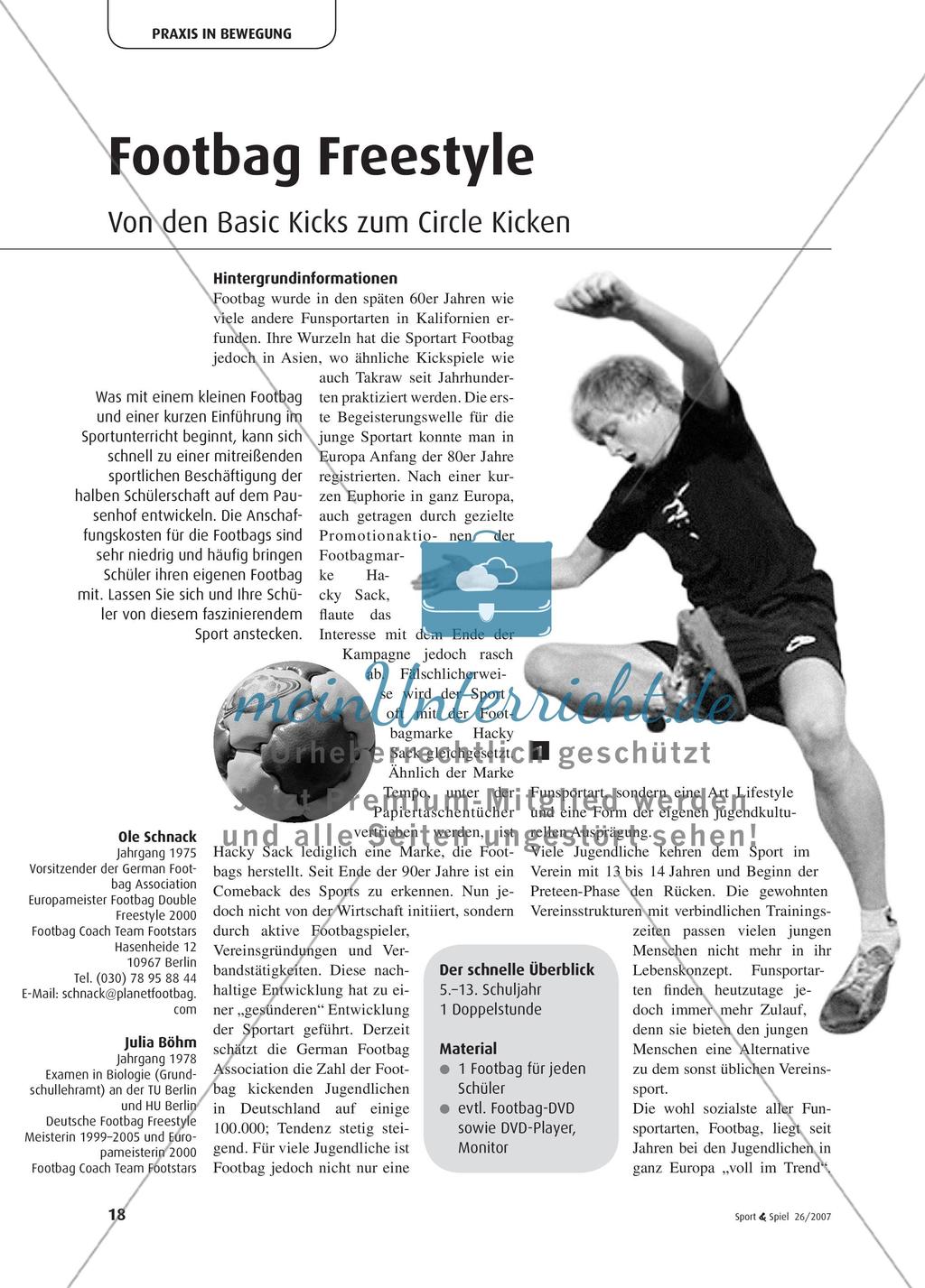 Footbag Freestyle - Von den Basic Kicks zum Circle Kicken Preview 1