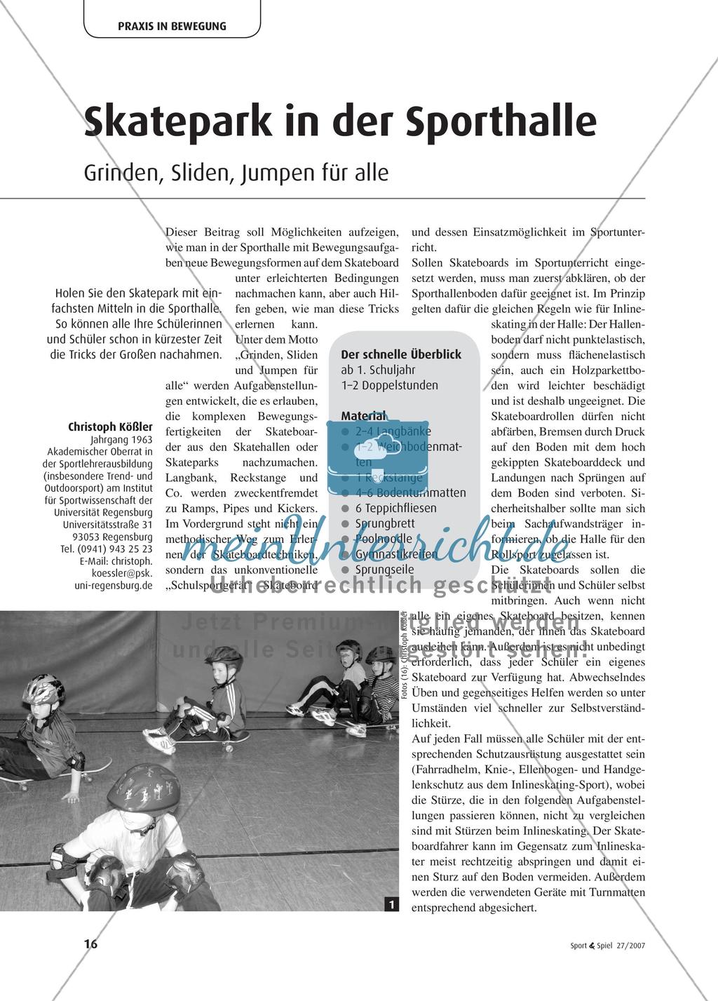 Skatepark in der Turnhalle - Grinden, Sliden, Jumpen für alle Preview 1