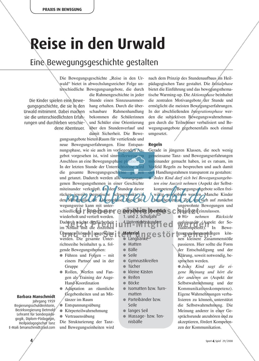 Reise in den Urwald - Eine Bewegungsgeschichte gestalten Preview 1