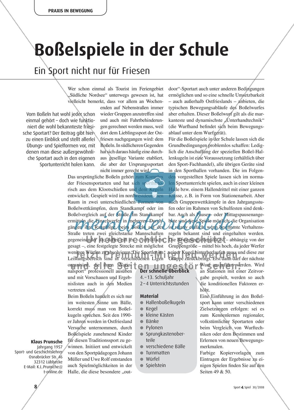Boßelspiele in der Schule - Ein Sport nicht nur für Friesen Preview 1