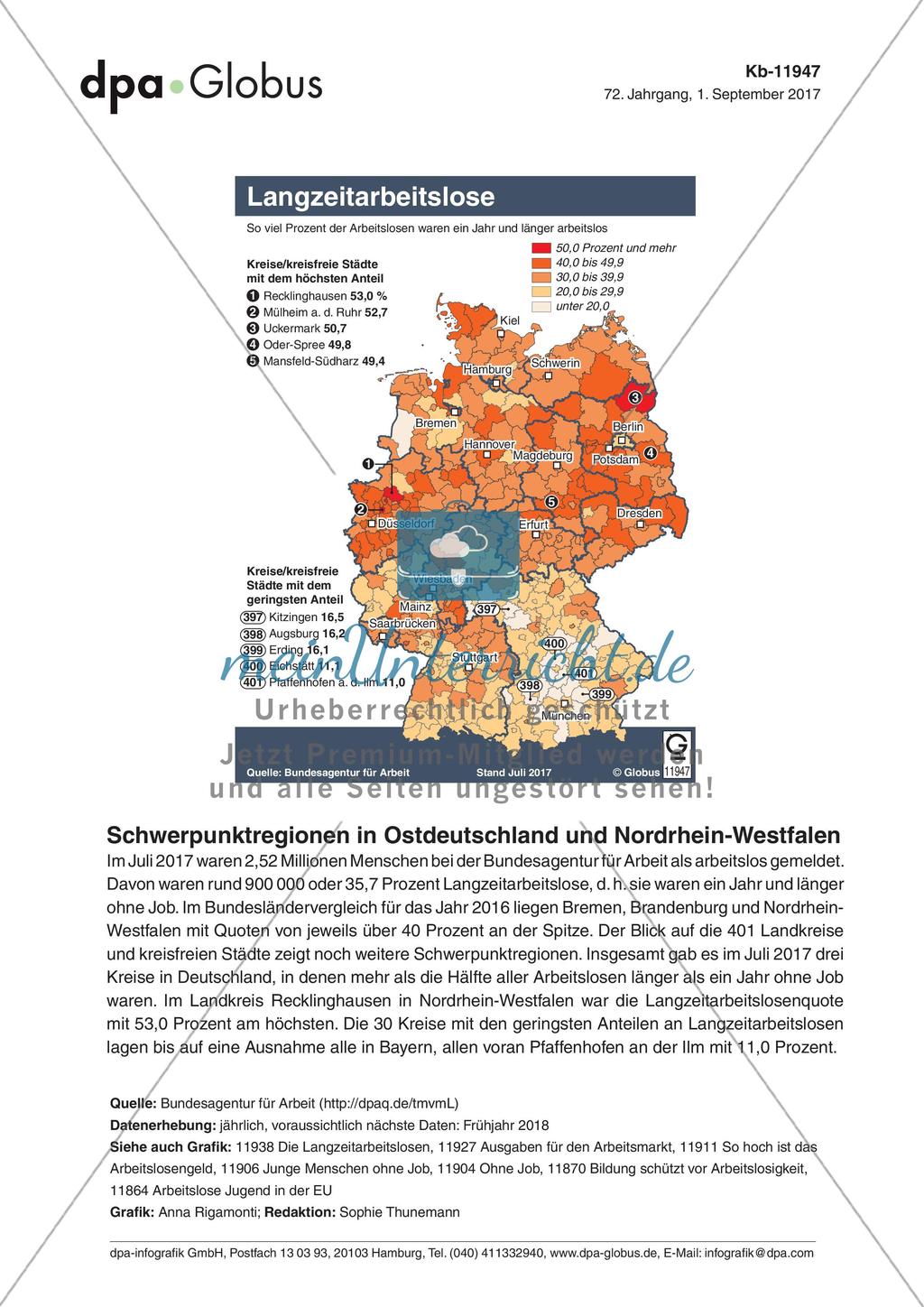 Infografik: Langzeitarbeitslose (Kreiskarte) Preview 1