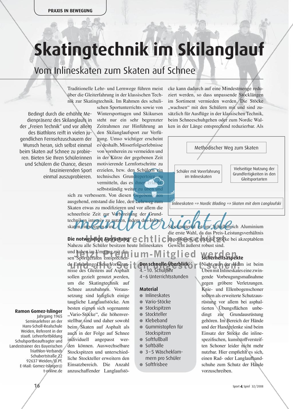 Skatingtechnik im Skilanglauf - Vom Inlineskaten zum Skaten auf Schnee Preview 1