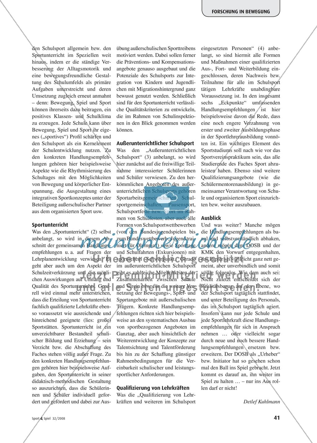 Schulsport verbessern - Handlungsempfehlungen des DOSB für den Schulsport Preview 2