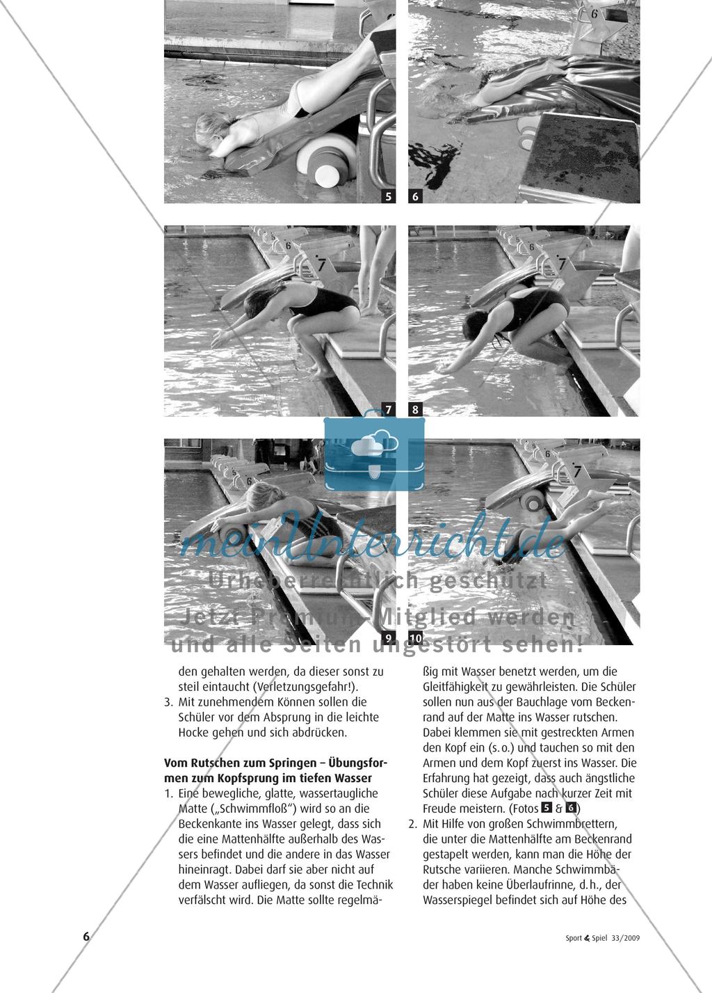 Springen wie „Flipper” - Eine methodische Übungsreihe zum Kopfsprung Preview 3