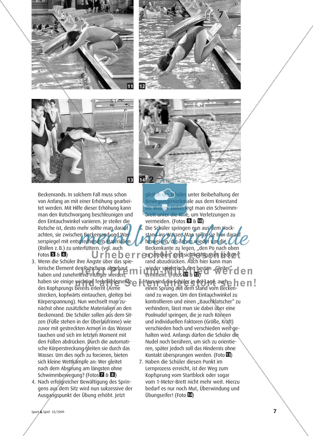 Springen wie „Flipper” - Eine methodische Übungsreihe zum Kopfsprung Preview 4
