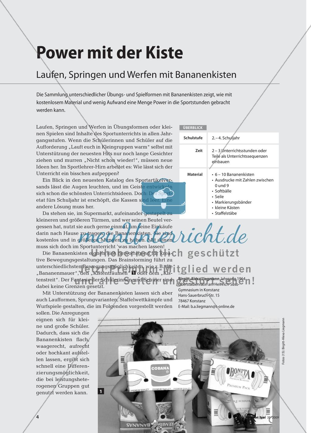 Power mit der Kiste - Laufen, Springen und Werfen mit Bananenkisten Preview 1