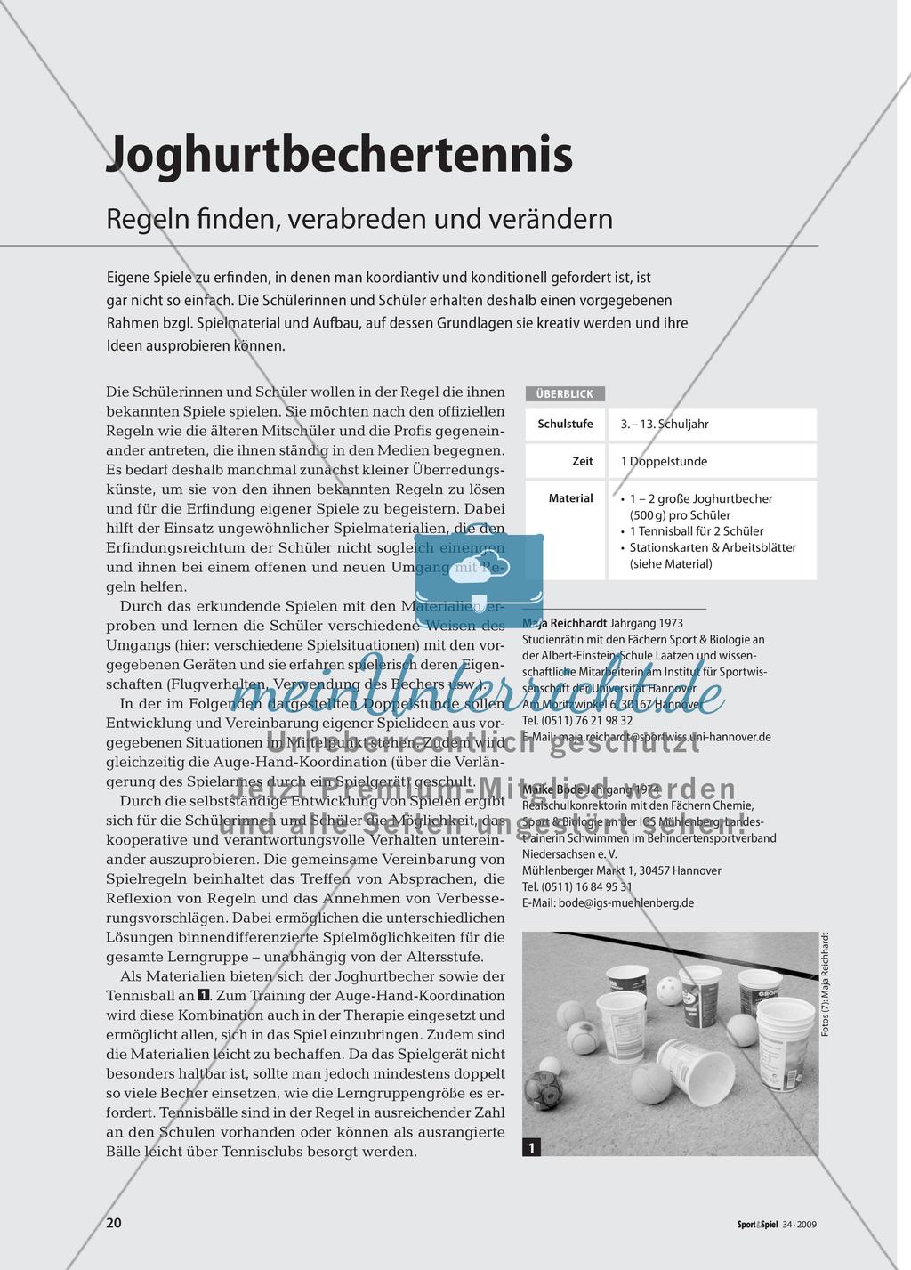 Joghurtbechertennis - Regeln finden, verabreden und verändern Preview 1