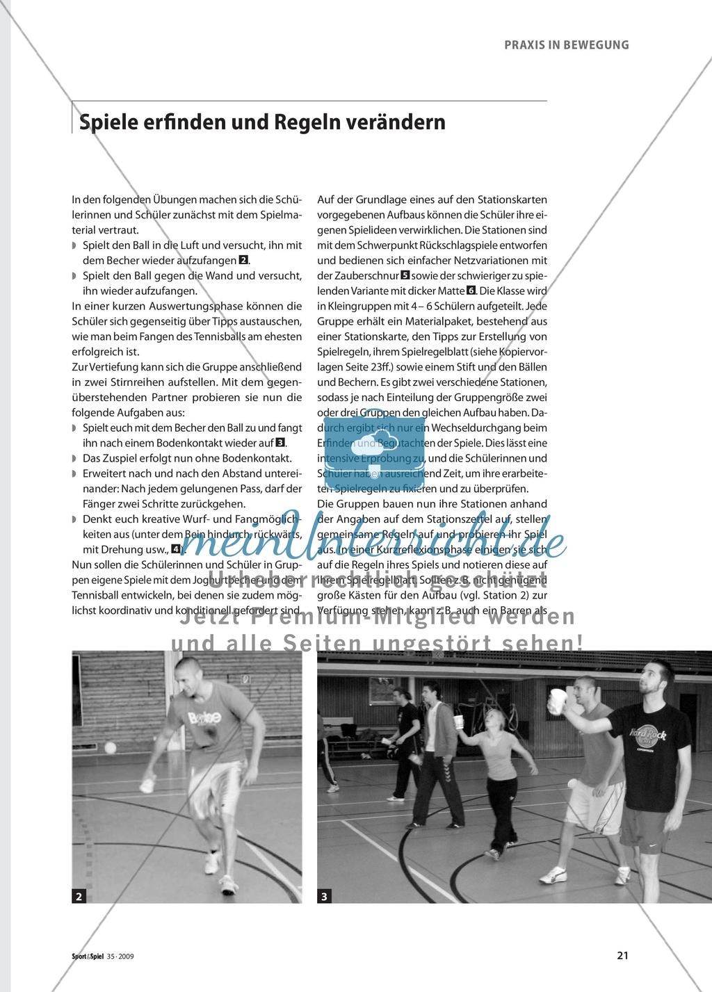 Joghurtbechertennis - Regeln finden, verabreden und verändern Preview 2