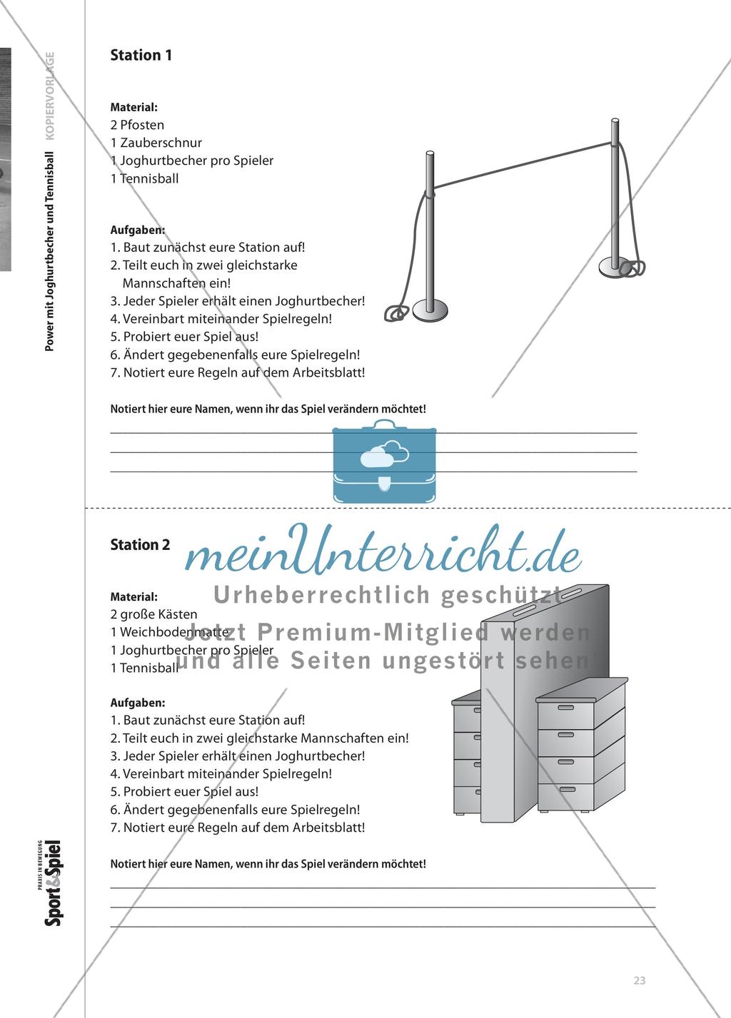 Joghurtbechertennis - Regeln finden, verabreden und verändern Preview 4