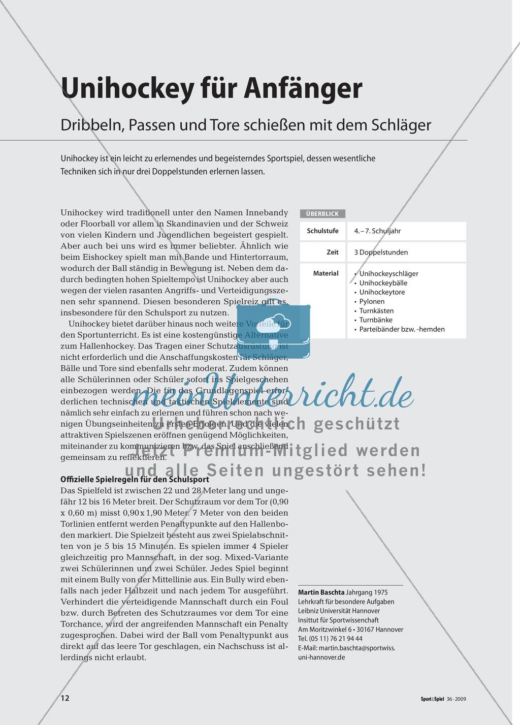 Dribbeln, Passen und Tore schießen im Spiel Unihockey Preview 1