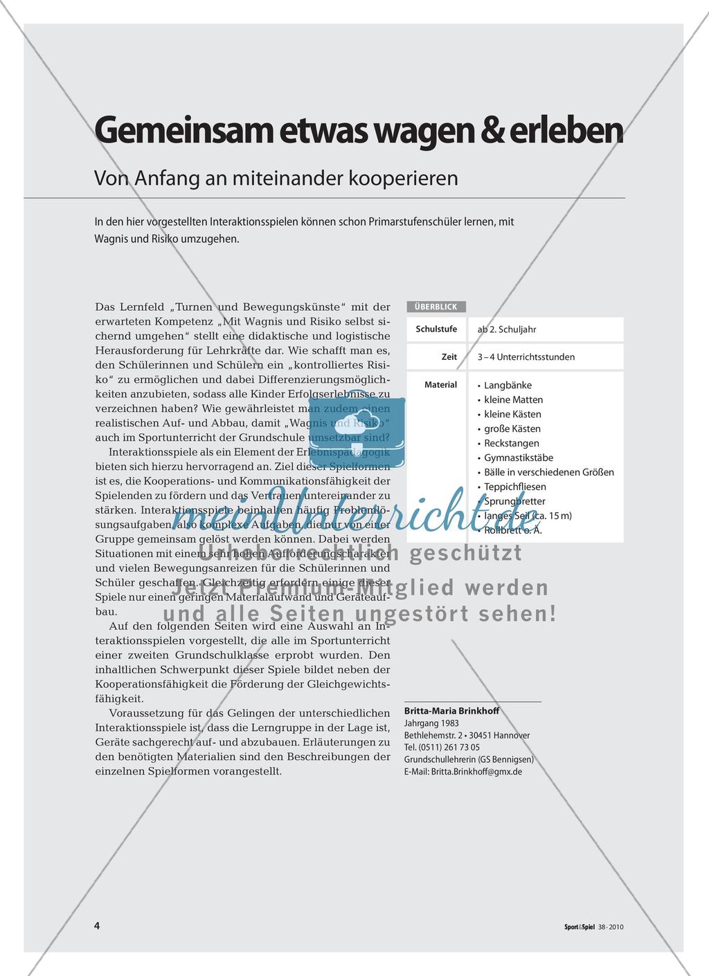 Gemeinsam etwas wagen & erleben - Von Anfang an miteinander kooperieren Preview 1