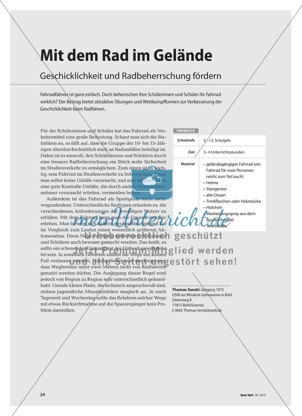 Mit dem Rad im Gelände - Geschicklichkeit und Radbeherrschung fördern Preview 1