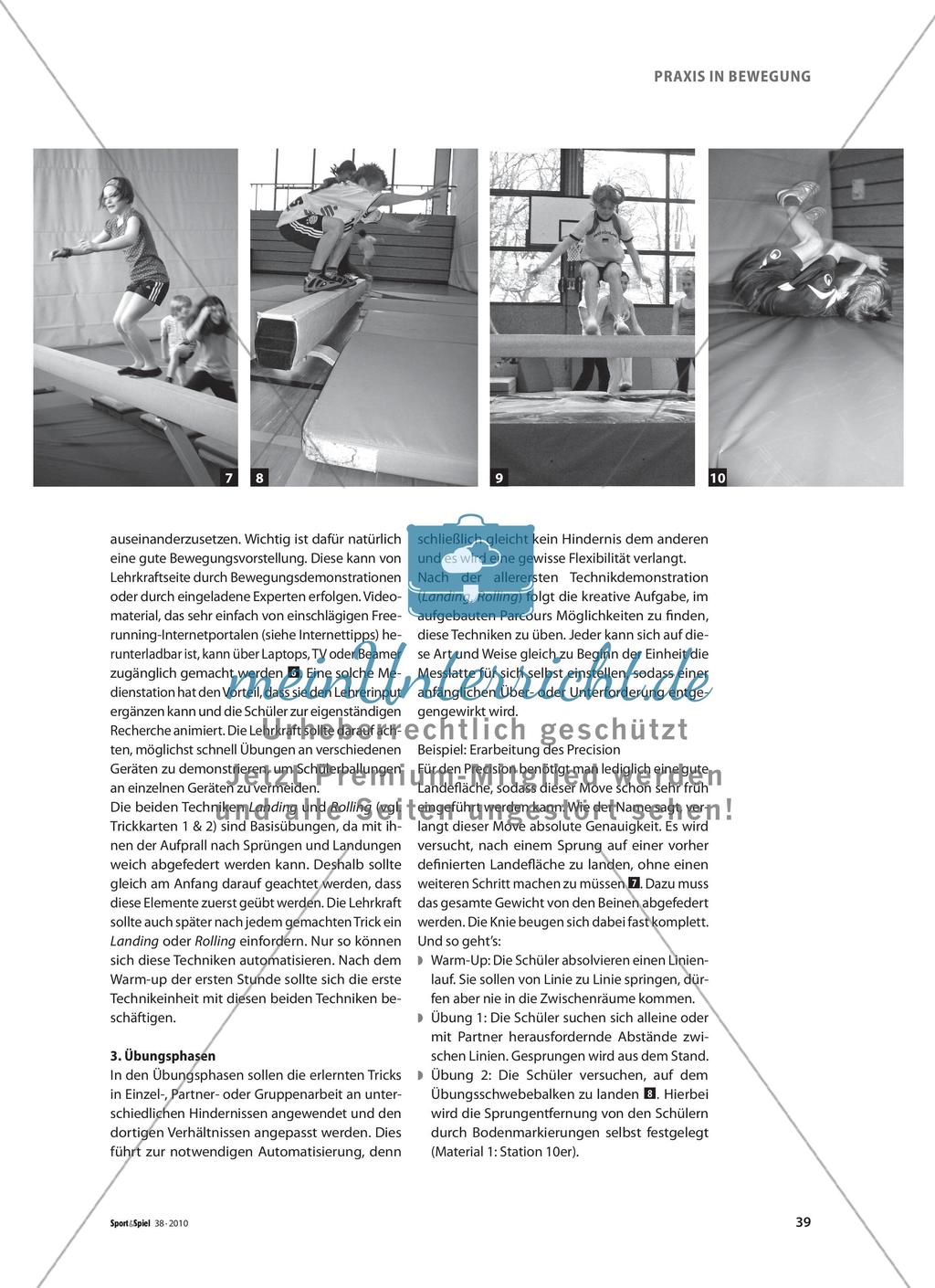 Freerunning im Sportunterricht - Bewegungsmöglichkeiten entdecken und wahrnehmen Preview 4