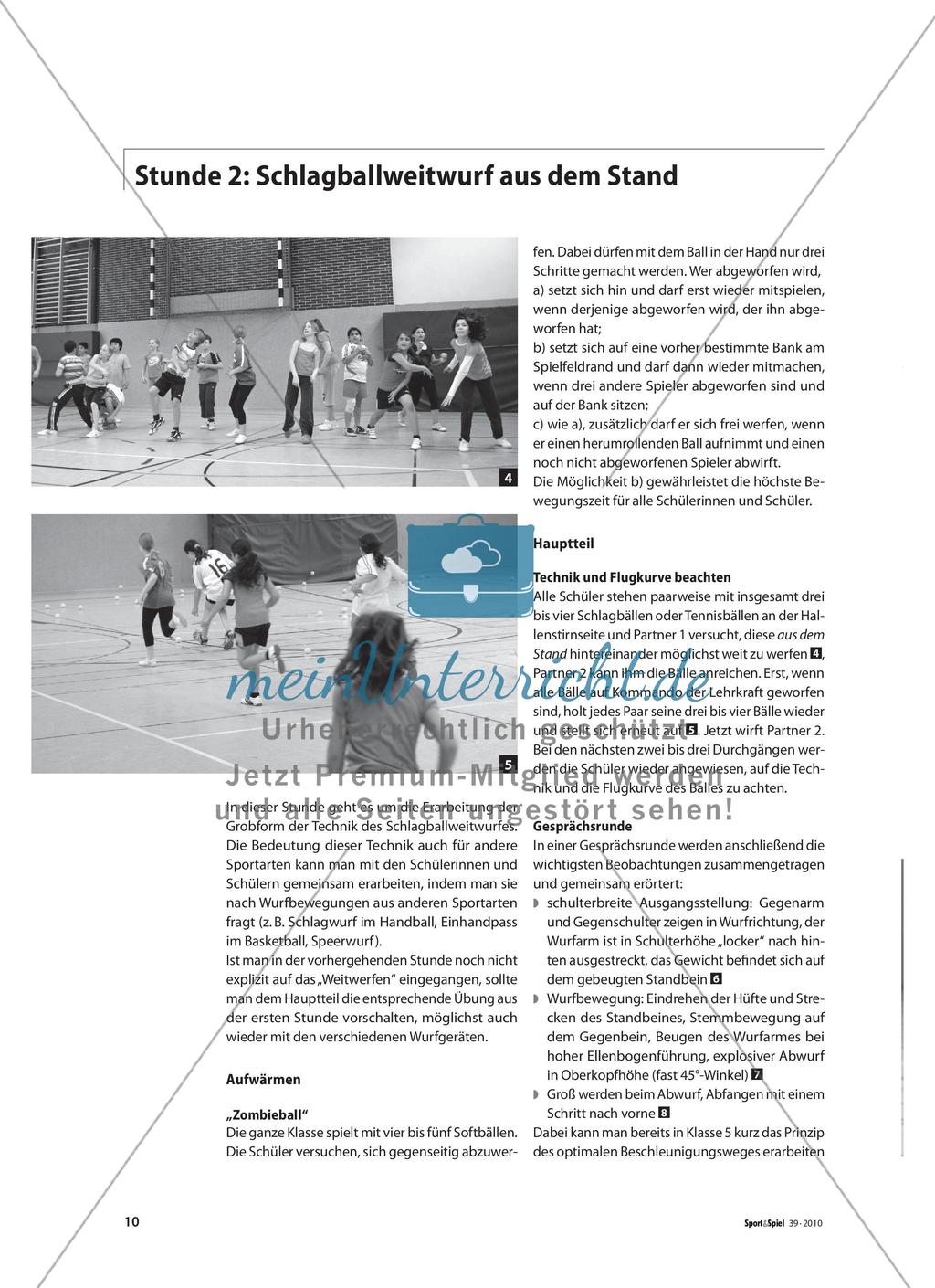 Schlagballweitwurf in der Halle - Spielerisch die richtige Technik erlernen Preview 3