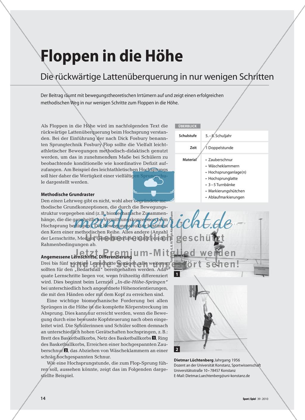 Floppen in die Höhe - Die rückwärtige Lattenüberquerung in nur wenigen Schritten Preview 1