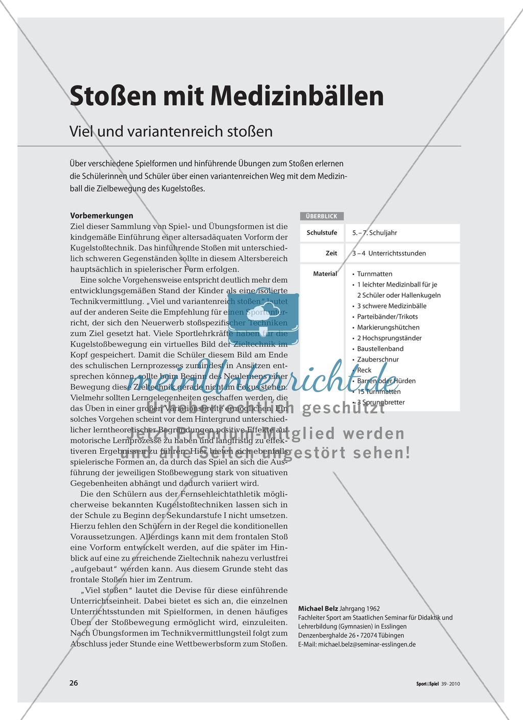 Stoßen mit Medizinbällen - Viel und variantenreich stoßen Preview 1